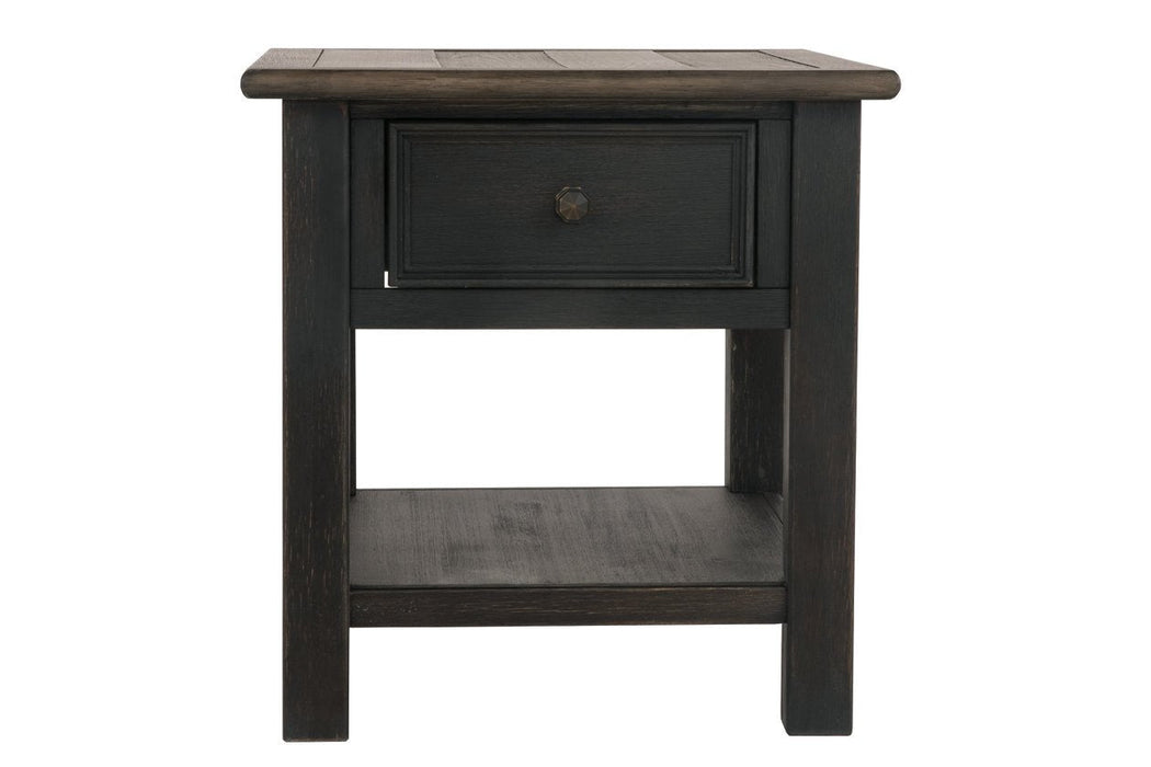 Tyler Creek Grayish Brown/Black End Table - Gate FurnitureEnd Table