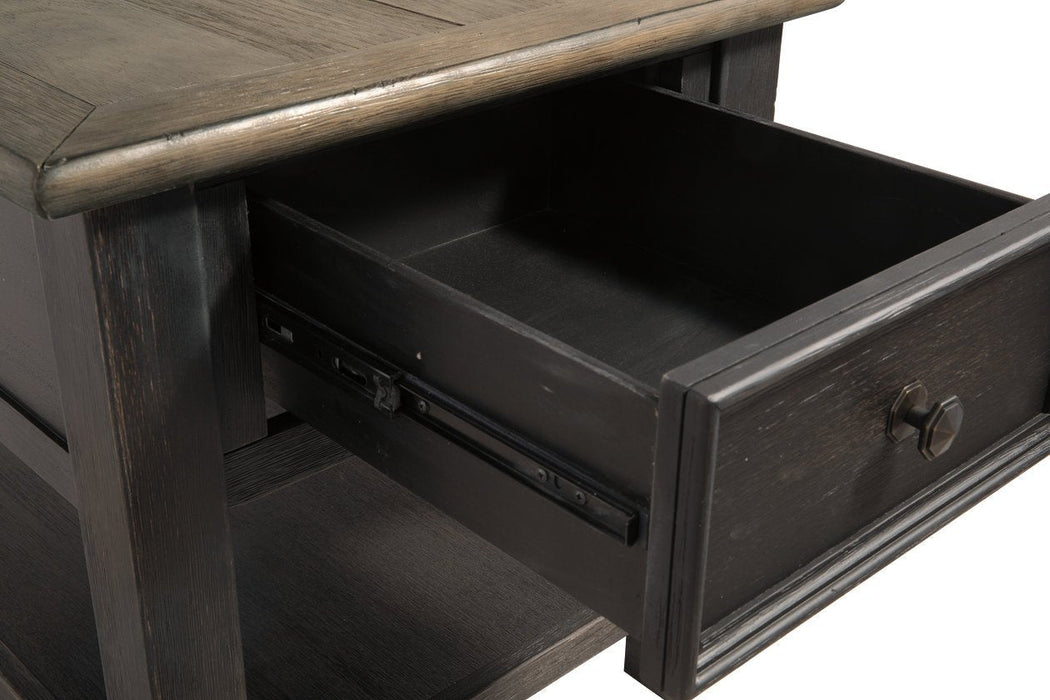 Tyler Creek Grayish Brown/Black End Table - Gate FurnitureEnd Table