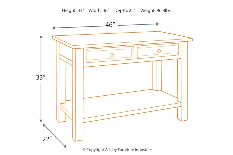Tyler Creek Grayish Brown/Black Sofa/Console Table - Lara FurnitureSofa Table