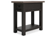 Tyler Creek Two - tone Chairside End Table - Gate FurnitureEnd Table Chair Side