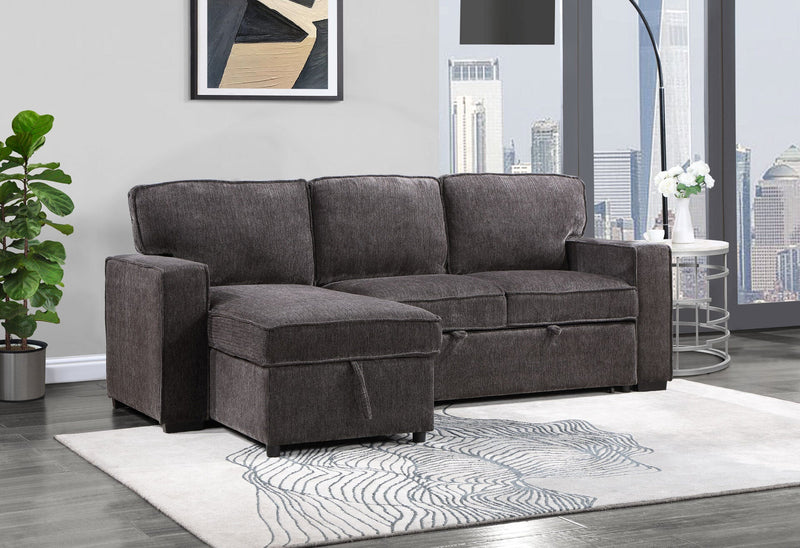 U0203 Dark Grey Reversible Pull Out Sofa Bed - U0203-DARK GREY-REV PULL OUT SOFA BED-N