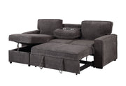 U0203 Dark Grey Reversible Pull Out Sofa Bed - U0203-DARK GREY-REV PULL OUT SOFA BED-N