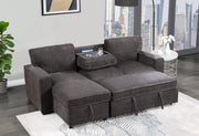 U0203 Dark Grey Reversible Pull Out Sofa Bed - U0203-DARK GREY-REV PULL OUT SOFA BED-N