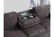 U0203 Dark Grey Reversible Pull Out Sofa Bed - U0203-DARK GREY-REV PULL OUT SOFA BED-N