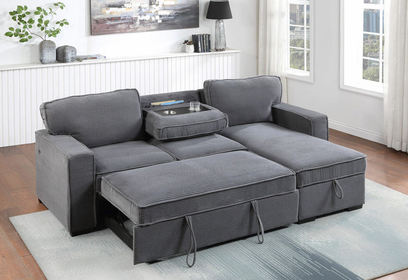 U0203 Light Grey Reversible Sofa Bed - Lara FurnitureSleeper Sectional