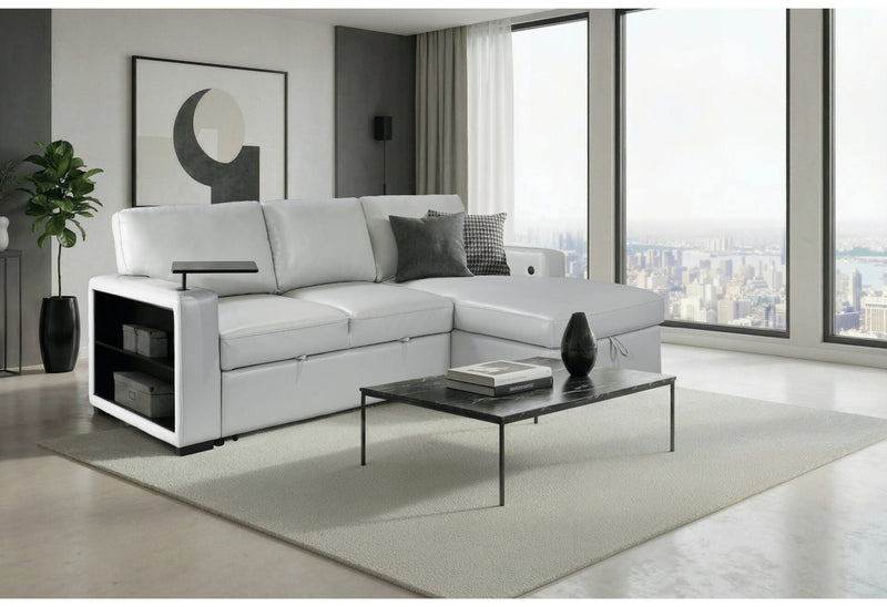 U0212 Blanche Silver Pull Out Sofa Bed - U0212-BLANCHE SIL-PO SOFA BED