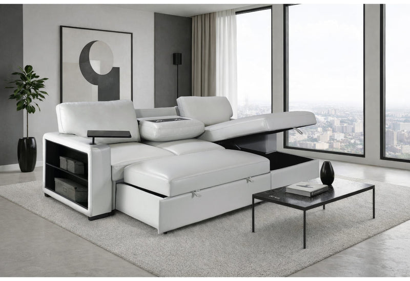 U0212 Blanche Silver Pull Out Sofa Bed - U0212-BLANCHE SIL-PO SOFA BED