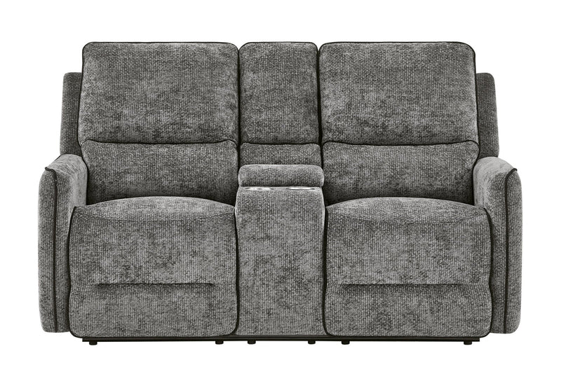 U2203 Dark Grey Power Console Reclining Loveseat - U2203-DRK GRY-PCRLS