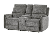 U2203 Dark Grey Power Console Reclining Loveseat - U2203-DRK GRY-PCRLS