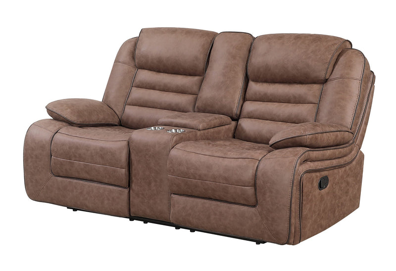 U2250 Brown Console Reclining Loveseat - U2250-BROWN-CRLS