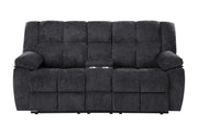 U6000 Black Console Reclining Loveseat - U6000-BLACK-CRLS-N
