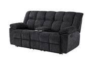 U6000 Black Console Reclining Loveseat - U6000-BLACK-CRLS-N