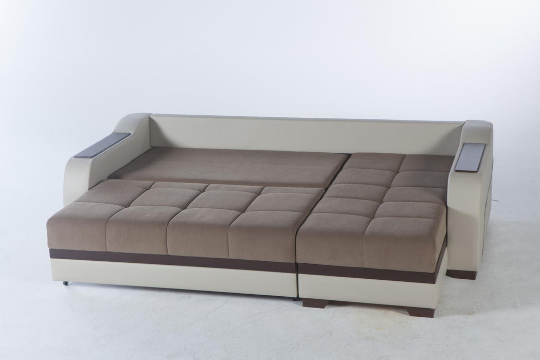 Ultra Sectional (Optimum Brown) 4 Pieces - Gate FurnitureSleeper Sectional