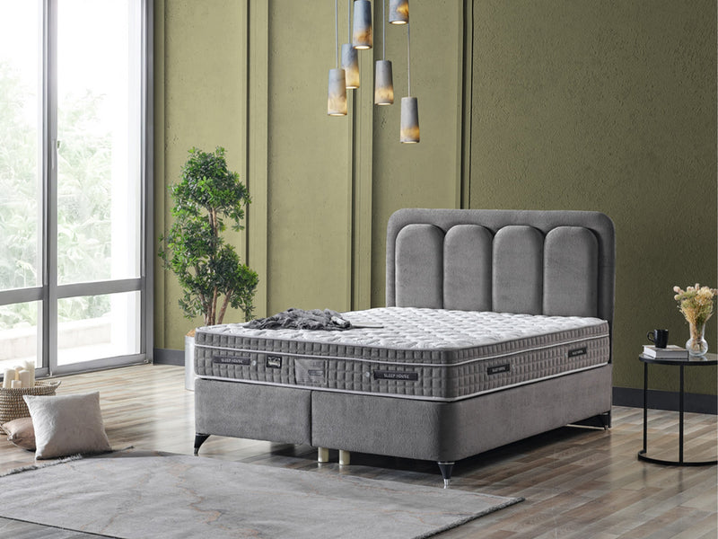 Uludag Storage Bed With Headboard - Queen in Cream - 200-ELIF-ULU-150-EY322-SB