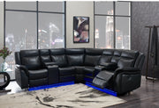 Um02 Black Sectional - Lara FurnitureSectional