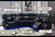 Um02 Black Sectional - Lara FurnitureSectional