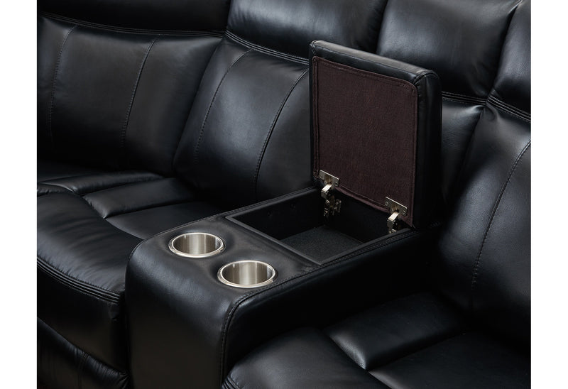 Um02 Black Sectional - Lara FurnitureSectional