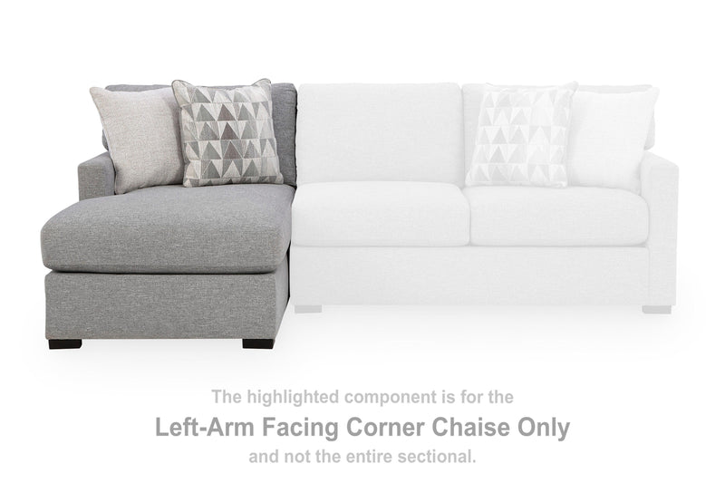 UrbanCrest Pewter Left-Arm Facing Corner Chaise - PC2080416