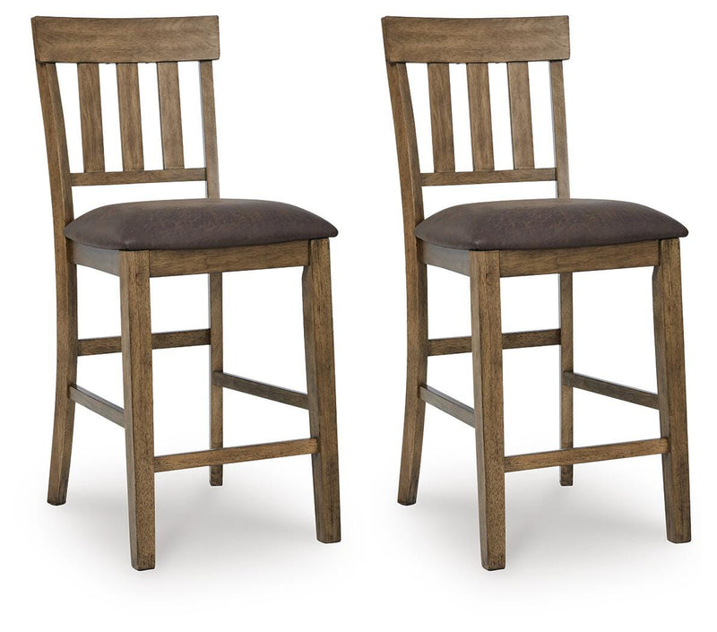 Urbinforte Light Brown Counter Height Barstool, Set of 2 - PCD592-124