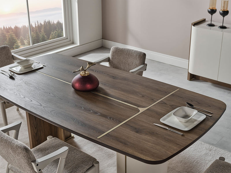Urgup Diningroom (Consol With Mirror & Dining Table & 6 Dining Chair) - 200-URG-DT-6-SET