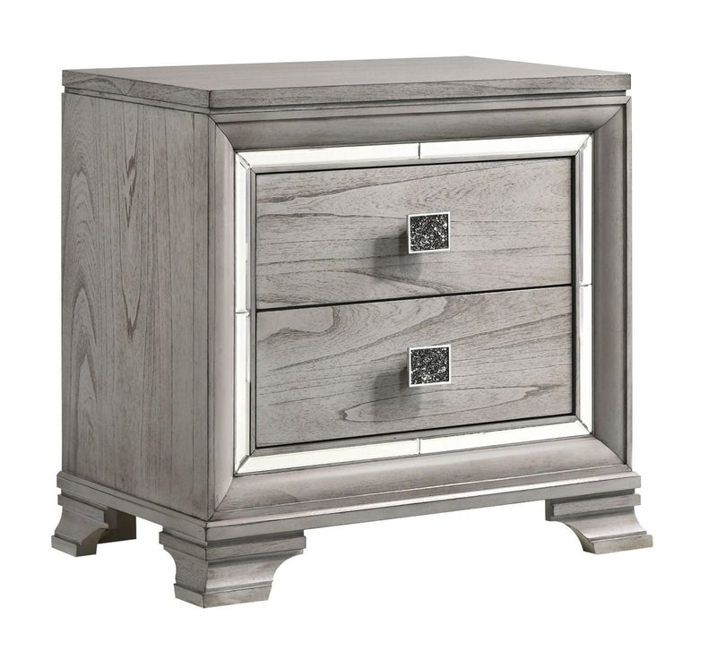 Vail Gray Nightstand - Lara FurnitureNightstand