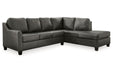 Valderno Fog 2 - Piece Sectional with Chaise - Gate FurnitureSectional