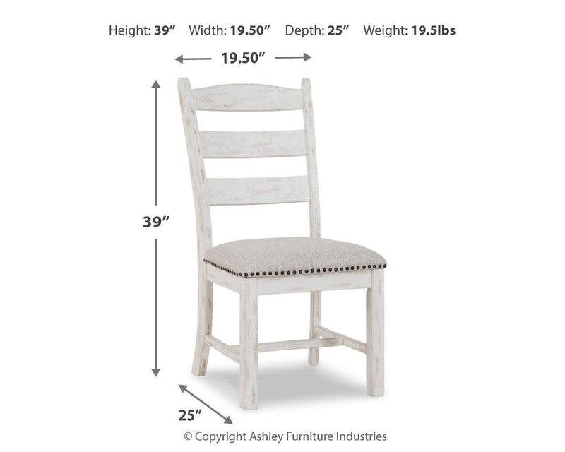 Valebeck Beige/White Dining Chair (Set of 2) - D546-01X2