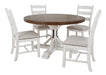 Valebeck Beige/White 5 - Piece Round Dining Set - Gate FurnitureDining Room Set
