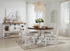 Valebeck Beige/White 5 - Piece Round Dining Set - Gate FurnitureDining Room Set