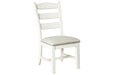 Valebeck Beige/White Dining Chair (Set of 2) - Gate FurnitureDining Chair