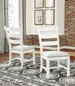 Valebeck Beige/White Dining Chair (Set of 2) - Gate FurnitureDining Chair