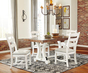 Valebeck Beige/White Rectangular Dining Set - Lara FurnitureDining Room Set