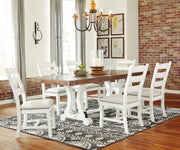 Valebeck Beige/White Rectangular Dining Set - Lara FurnitureDining Room Set