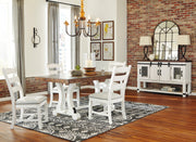 Valebeck Beige/White Rectangular Dining Set - Lara FurnitureDining Room Set