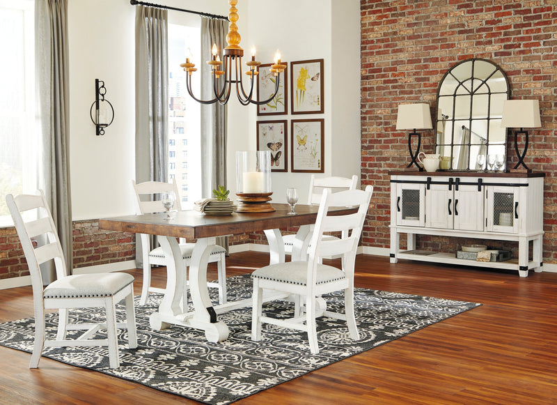 Valebeck Beige/White Rectangular Dining Set - Lara FurnitureDining Room Set
