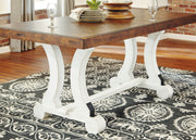Valebeck Beige/White Rectangular Dining Set - Lara FurnitureDining Room Set