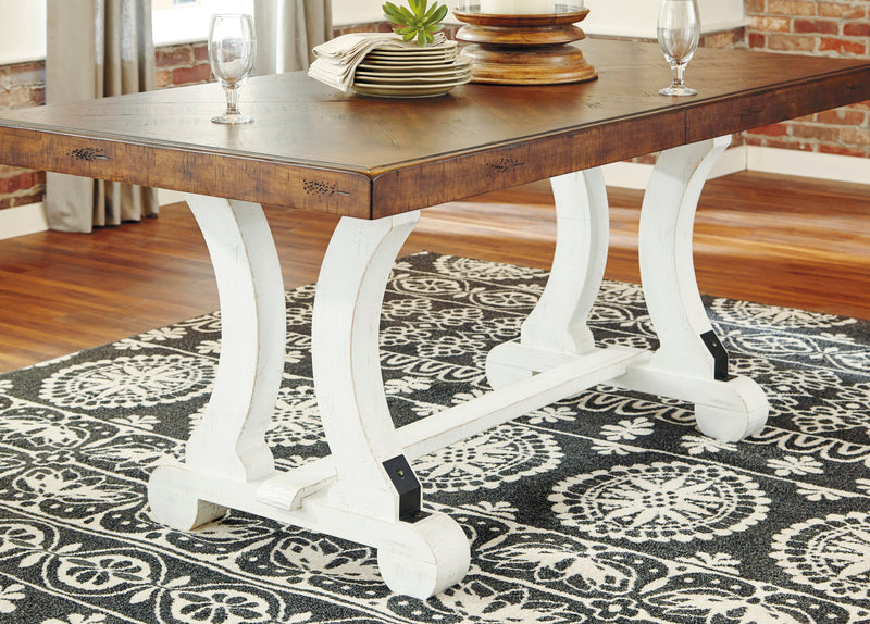 Valebeck Beige/White Rectangular Dining Set - Lara FurnitureDining Room Set