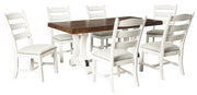 Valebeck Beige/White Rectangular Dining Set - Lara FurnitureDining Room Set