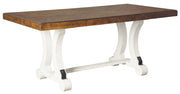 Valebeck Beige/White Rectangular Dining Set - Lara FurnitureDining Room Set
