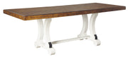 Valebeck Beige/White Rectangular Dining Set - Lara FurnitureDining Room Set