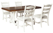 Valebeck Beige/White Rectangular Dining Set - Lara FurnitureDining Room Set