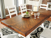 Valebeck Beige/White Rectangular Dining Set - Lara FurnitureDining Room Set