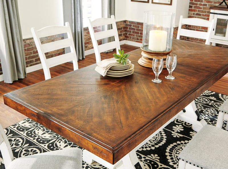 Valebeck Beige/White Rectangular Dining Set - Lara FurnitureDining Room Set