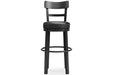 Valebeck Black Bar Height Bar Stool - Gate FurnitureBarstool