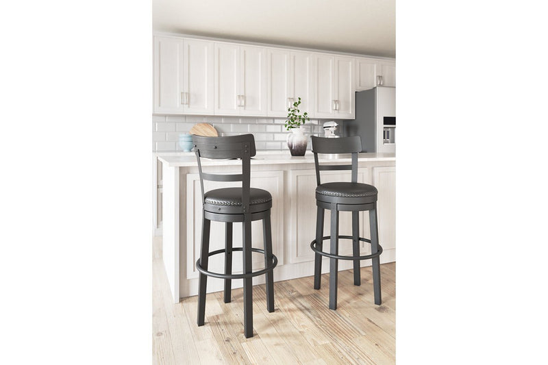 Valebeck Black Bar Height Bar Stool - Lara FurnitureBarstool
