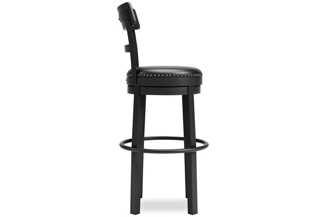 Valebeck Black Bar Height Bar Stool - Gate FurnitureBarstool