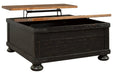 Valebeck Black/Brown Coffee Table with Lift Top - Gate FurnitureCoffee Table