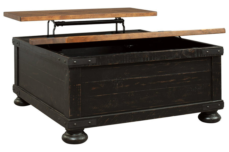 Valebeck Black/Brown Coffee Table with Lift Top - Lara FurnitureCoffee Table