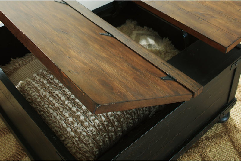 Valebeck Black/Brown Coffee Table with Lift Top - Lara FurnitureCoffee Table