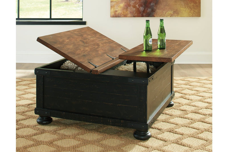 Valebeck Black/Brown Coffee Table with Lift Top - Lara FurnitureCoffee Table